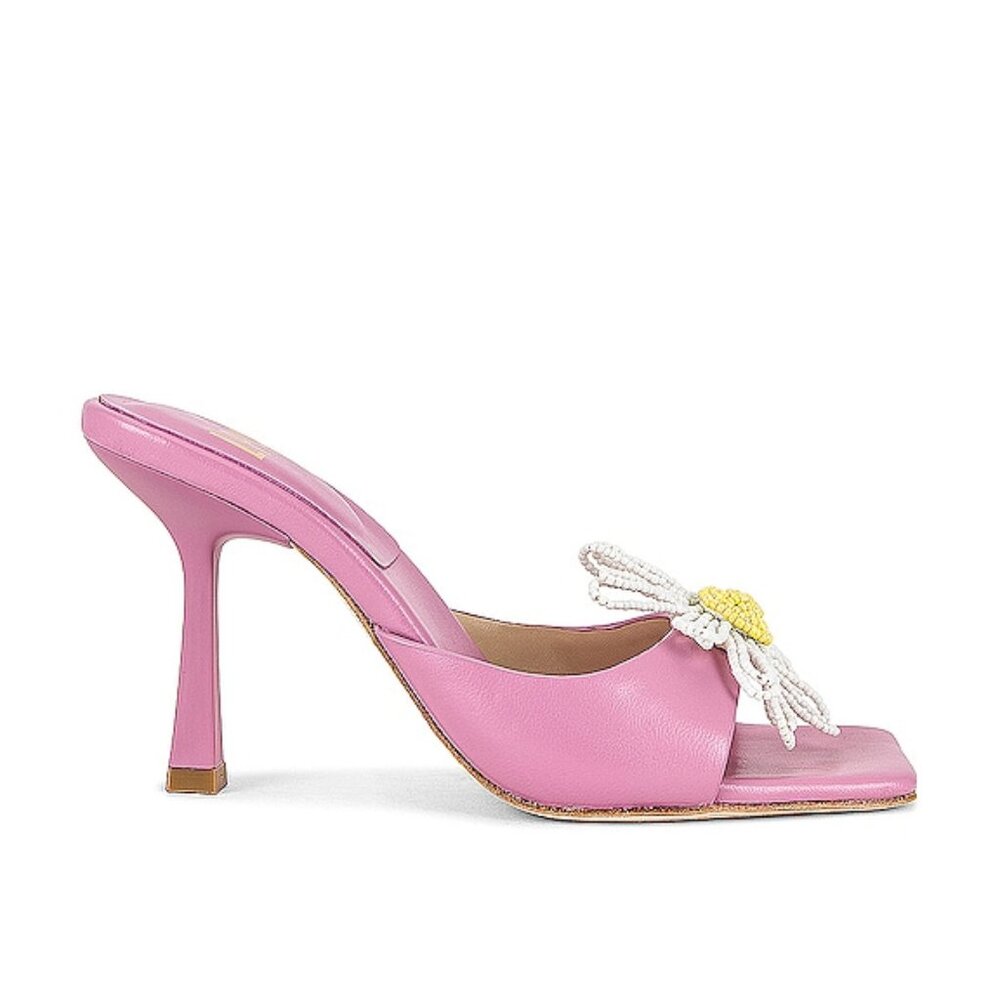 LPA Kitten Heel with Beaded Flower Detail - Pink